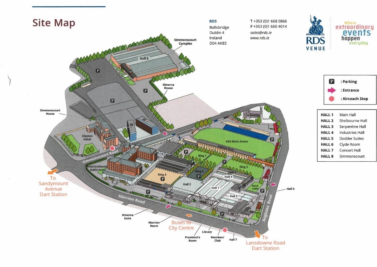 All patrons travelling to the RDS for the event are advised to utilise public transport or the Park and Ride areas as much as possible.